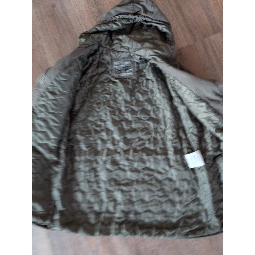 Levis Jacket Womens Med Green Field Hooded Pockets Outdoors Quilted Lined - Picture 3 of 14